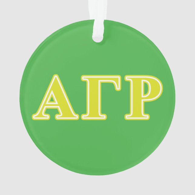Alpha Gamma Rho Yellow Letters Ornament (Back)