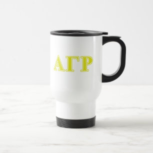 Alpha Gamma Rho Yellow Letters Travel Mug