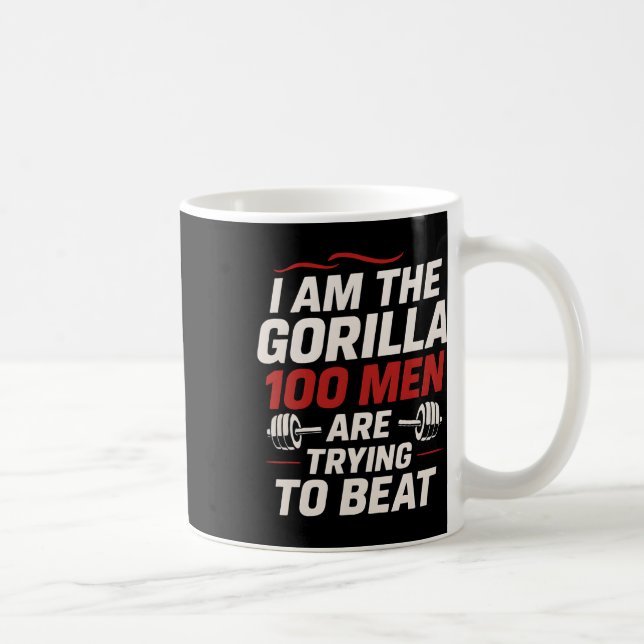 Alpha Gorilla Gym Bodybuilding Funny Bold Workout  Coffee Mug (Right)