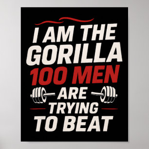 Alpha Gorilla Gym Bodybuilding Funny Bold Workout  Poster