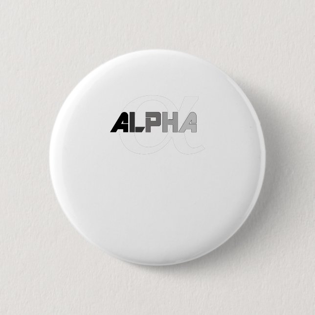 Alpha greek alphabet letter button (Front)