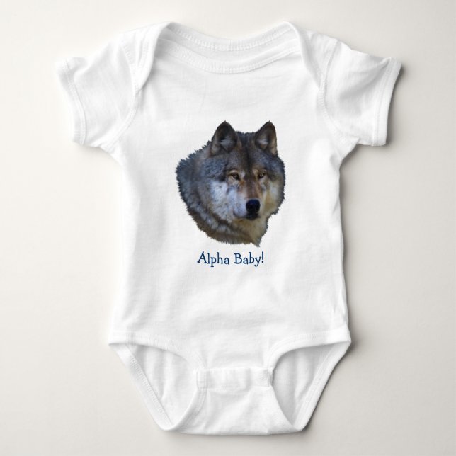 Alpha Grey Wolf Collection Baby Bodysuit (Front)
