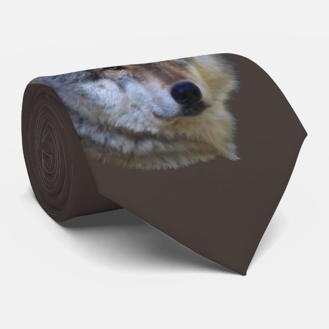 Alpha Grey Wolf Wildlife Collection Tie (Rolled)