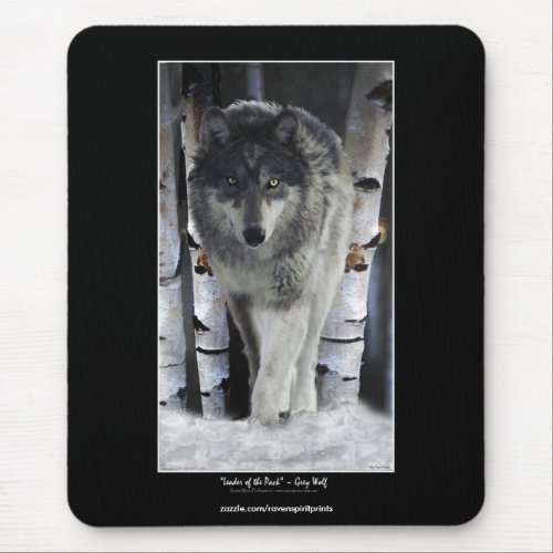 ALPHA GREY WOLF Wildlife Supporter Mousepad