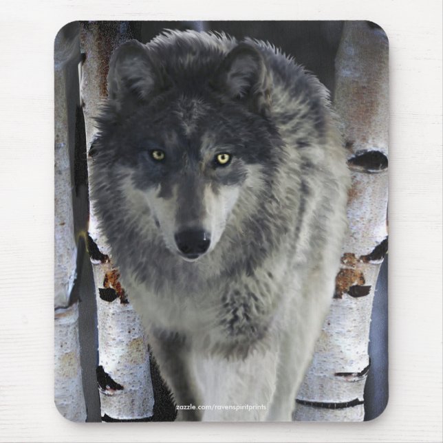 ALPHA GREY WOLF Wildlife Supporter Mousepad (Front)