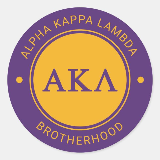 Alpha Kappa Lambda | Badge Classic Round Sticker (Front)