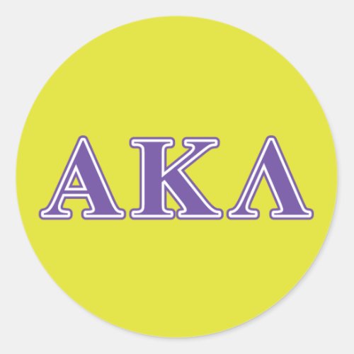 Alpha Kappa Lambda Black Letters Classic Round Sticker