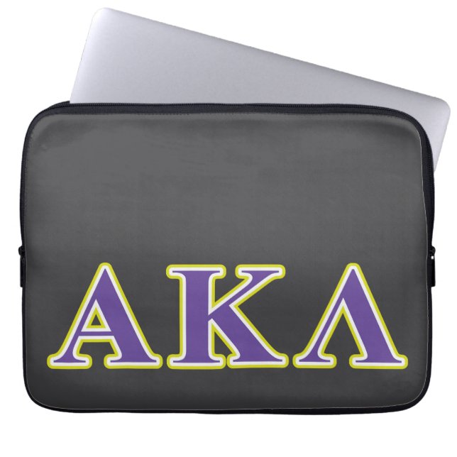Alpha Kappa Lambda Black Letters Laptop Sleeve (Front)