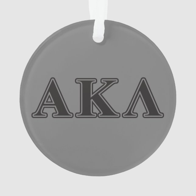 Alpha Kappa Lambda Black Letters Ornament (Back)