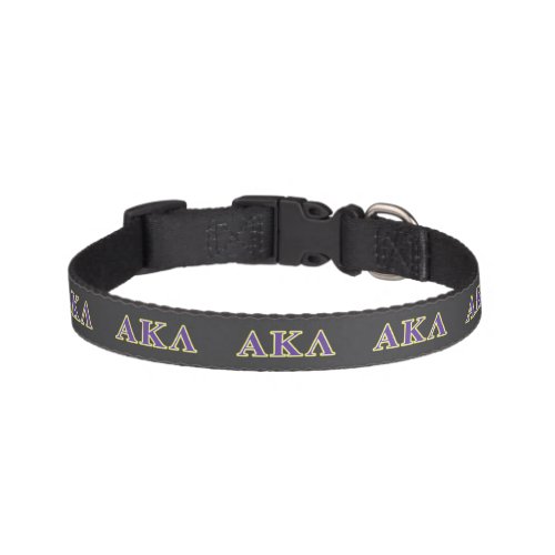 Alpha Kappa Lambda Black Letters Pet Collar