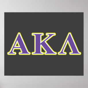 Alpha Kappa Lambda Black Letters Poster