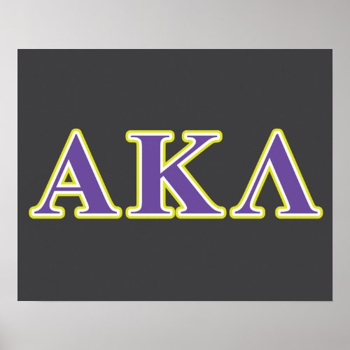 Alpha Kappa Lambda Black Letters Poster