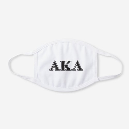 Alpha Kappa Lambda Black Letters White Cotton Face Mask