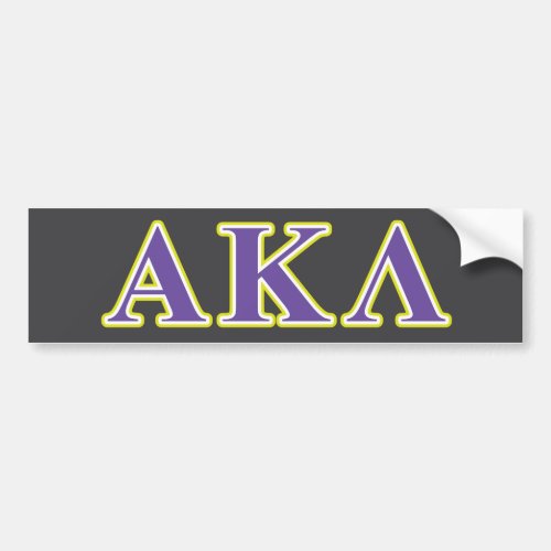 Alpha Kappa Lambda Purple and Yellow Letters Bumper Sticker