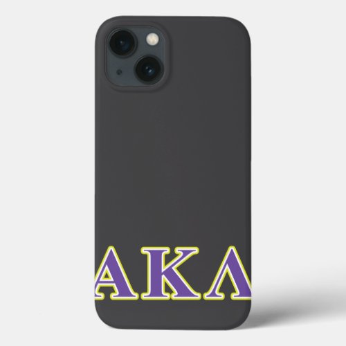 Alpha Kappa Lambda Purple and Yellow Letters iPhone 13 Case