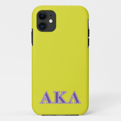 Alpha Kappa Lambda Purple and Yellow Letters iPhone 11 Case