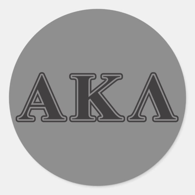 Alpha Kappa Lambda Purple and Yellow Letters Classic Round Sticker (Front)
