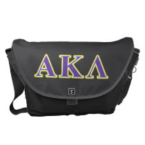 Alpha Kappa Lambda Purple and Yellow Letters Messenger Bag