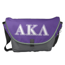 Alpha Kappa Lambda Purple and Yellow Letters Messenger Bag