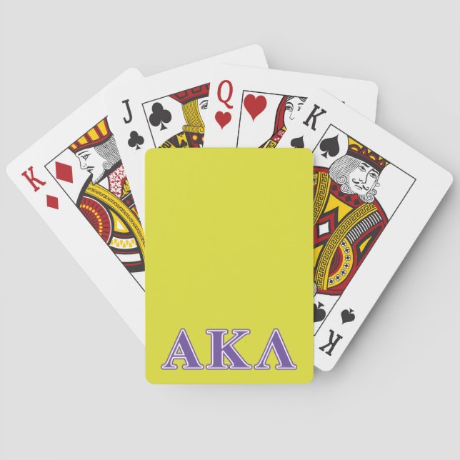 Alpha Kappa Lambda Purple and Yellow Letters Poker Cards (Back)