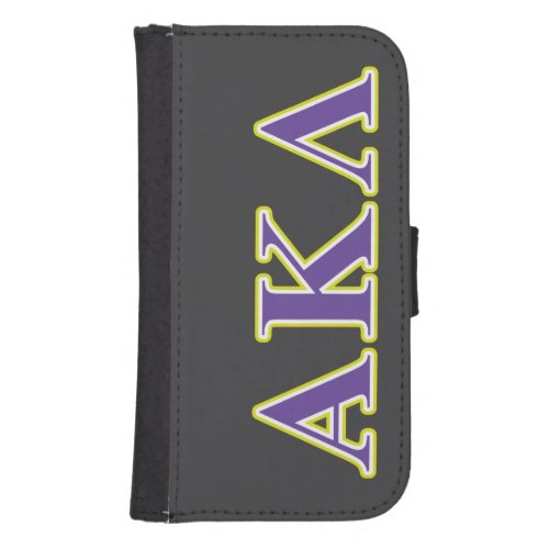 Alpha Kappa Lambda Purple and Yellow Letters Samsung S4 Wallet Case