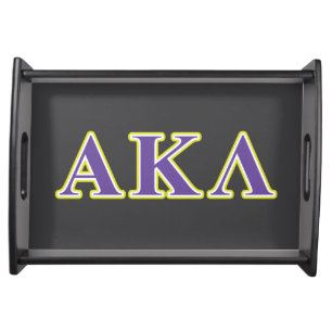 Alpha Kappa Lambda Purple and Yellow Letters Serving Tray
