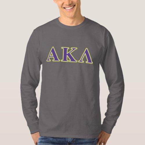 Alpha Kappa Lambda Purple and Yellow Letters T_Shirt