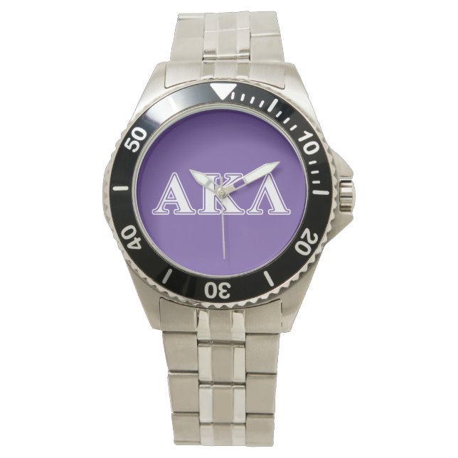 Alpha Kappa Lambda Purple and Yellow Letters Watch (Front)
