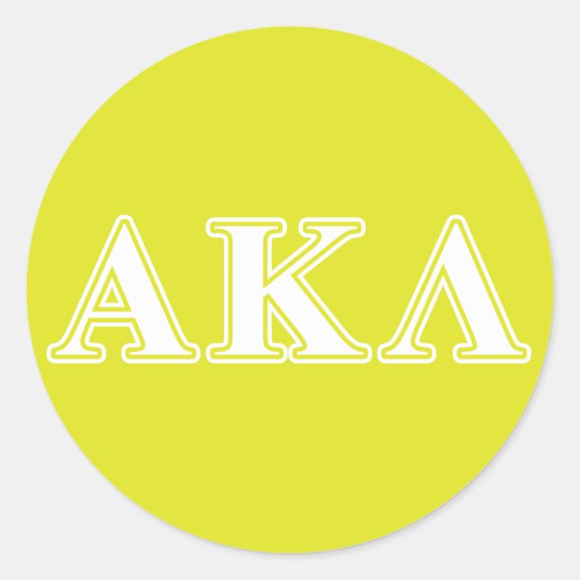 Alpha Kappa Lambda Purple Letters Classic Round Sticker (Front)