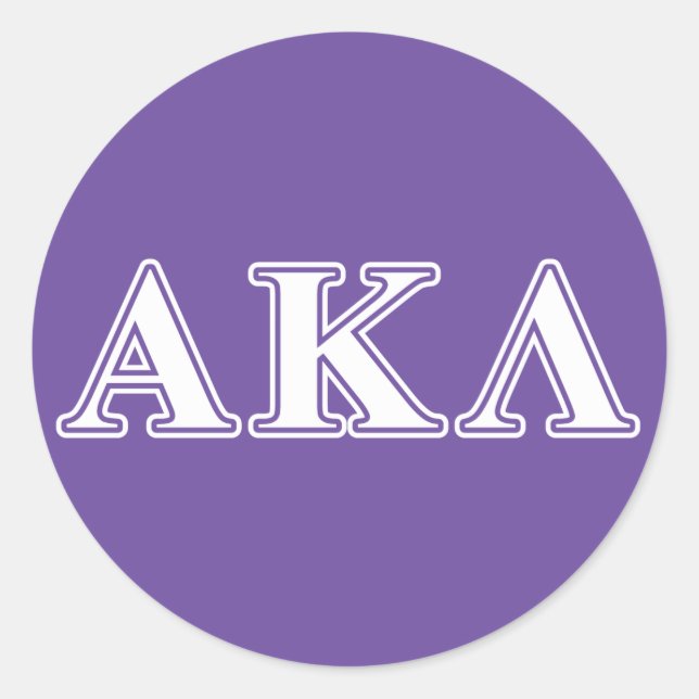 Alpha Kappa Lambda Purple Letters Classic Round Sticker (Front)