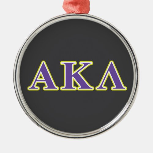 Alpha Kappa Lambda Purple Letters Metal Ornament