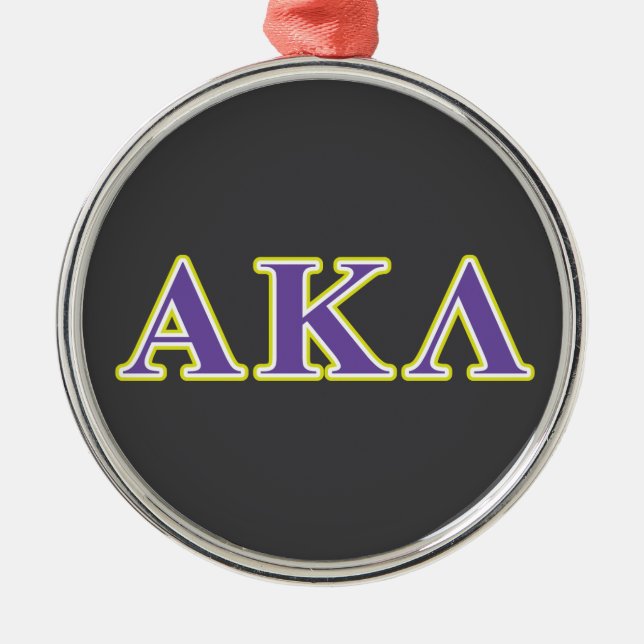 Alpha Kappa Lambda Purple Letters Metal Ornament (Front)