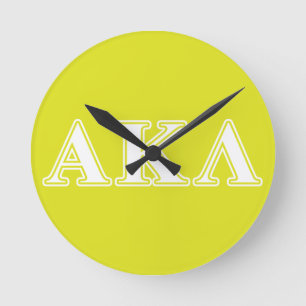 Alpha Kappa Lambda Purple Letters Round Clock