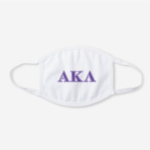 Alpha Kappa Lambda Purple Letters White Cotton Face Mask