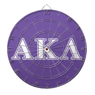 Alpha Kappa Lambda White and Purple Letters Dartboard