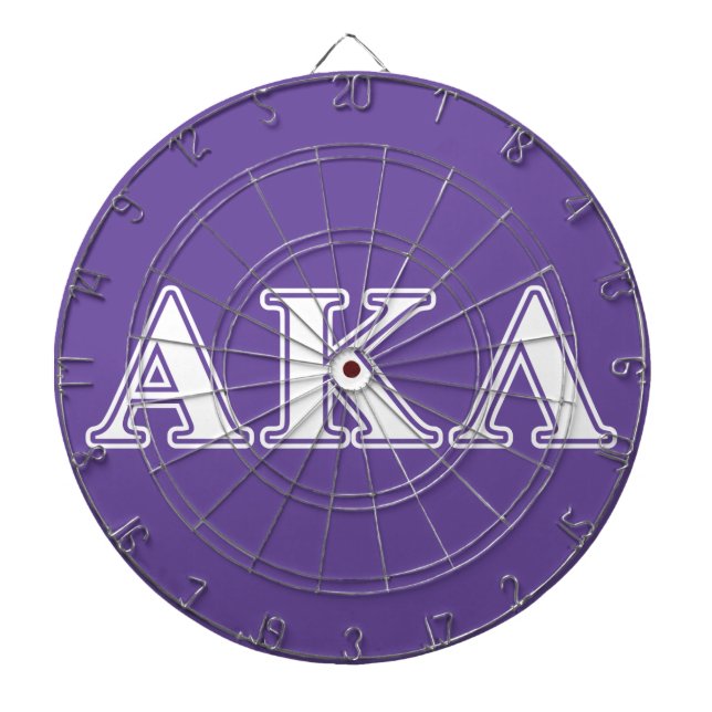 Alpha Kappa Lambda White and Purple Letters Dartboard (Front)