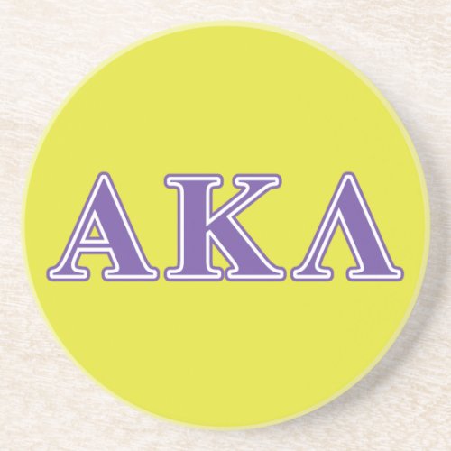 Alpha Kappa Lambda White and Purple Letters Drink Coaster