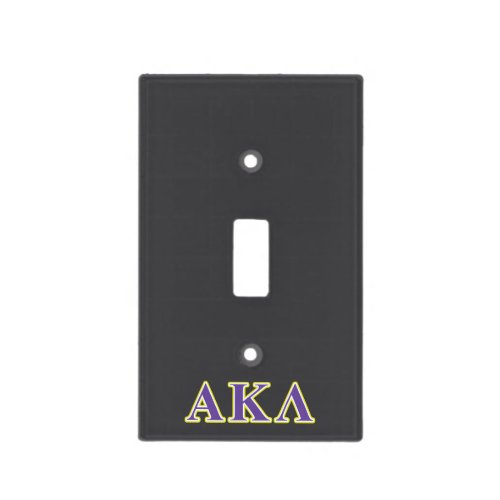 Alpha Kappa Lambda White and Purple Letters Light Switch Cover