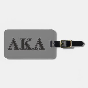Alpha Kappa Lambda White and Purple Letters Luggage Tag