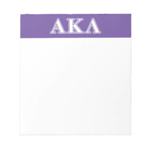 Alpha Kappa Lambda White and Purple Letters Notepad