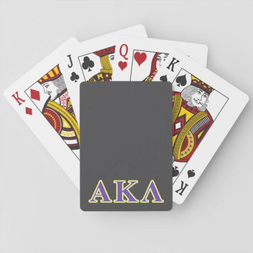 Alpha Kappa Lambda White and Purple Letters Playing Cards