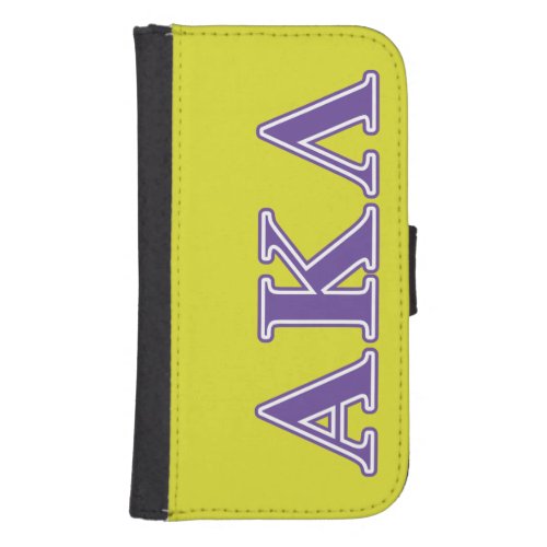 Alpha Kappa Lambda White and Purple Letters Galaxy S4 Wallet Case