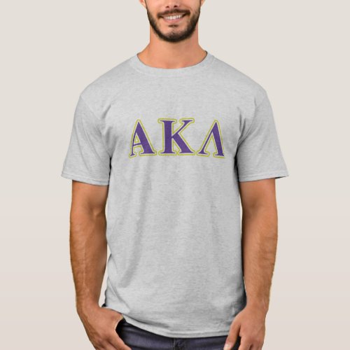 Alpha Kappa Lambda White and Purple Letters T_Shirt