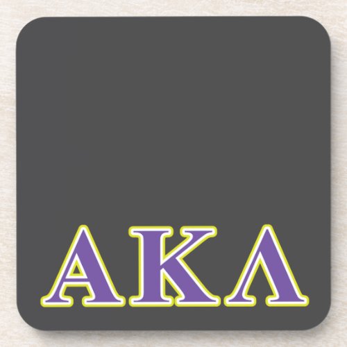 Alpha Kappa Lambda White and Yellow Letters Beverage Coaster