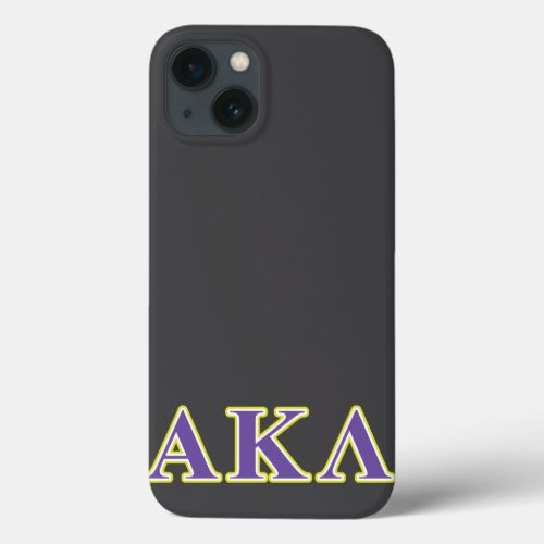 Alpha Kappa Lambda White and Yellow Letters iPhone 13 Case