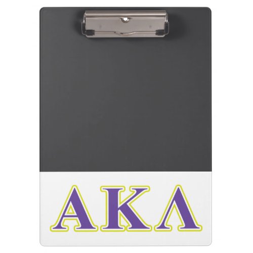 Alpha Kappa Lambda White and Yellow Letters Clipboard