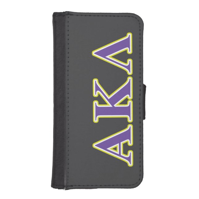 Alpha Kappa Lambda White and Yellow Letters iPhone Wallet Case (Front)