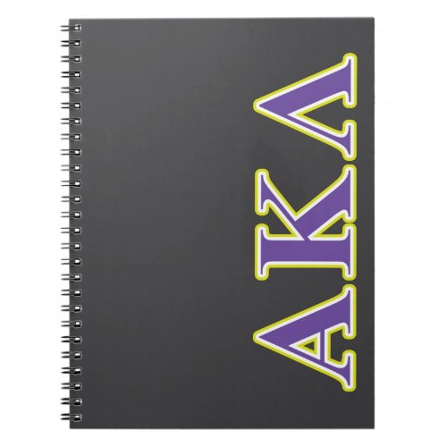 Alpha Kappa Lambda White and Yellow Letters Notebook