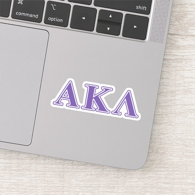 Alpha Kappa Lambda White and Yellow Letters Sticker (Detail)