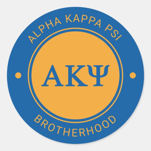 Alpha Kappa Psi | Badge Classic Round Sticker (Front)